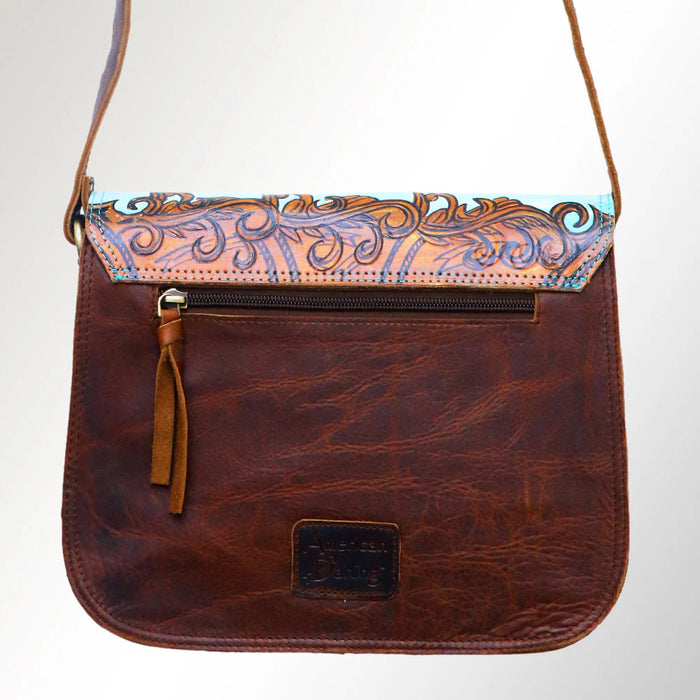 Mare & Foal Hand Painted Leather Messenger Bag