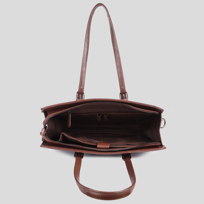 Genuine Leather Tote Bag - Espresso