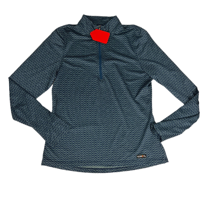 CNT 2816V Kerrits Long Sleeve Shirt Blue with Bit Pattern Medium