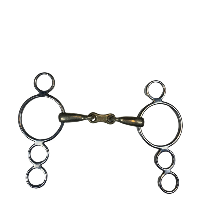 CNT 2856D Three Ring Gag French Link Bit 4.75"