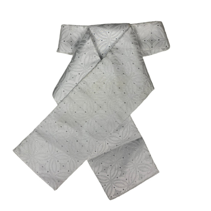 CNT 2869M Shires Stock Tie White and Silver