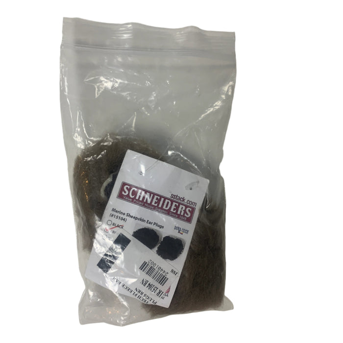 CNT 2876EE Schneider's Merino Sheepskin Ear Plugs Brown (New)