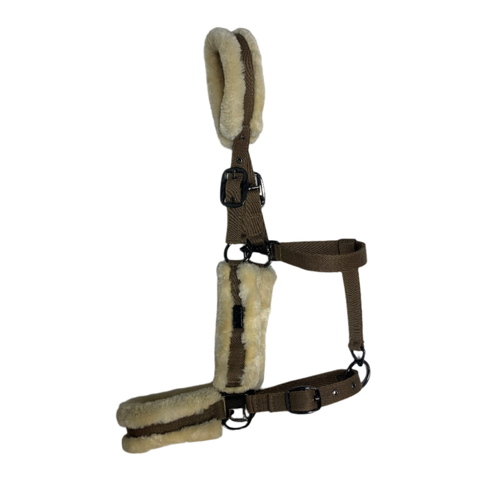 CNT 2878V Horze Fuzzy Nylon Halter Tan approx. Oversized
