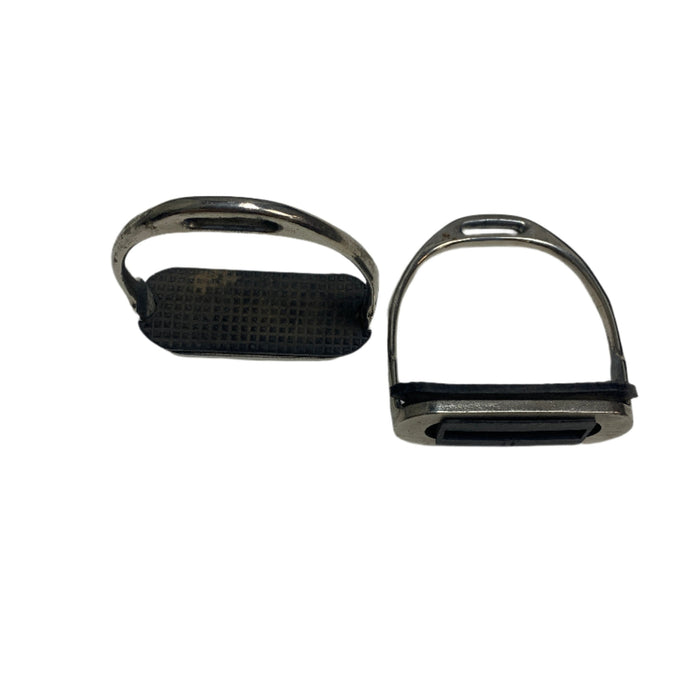 CNT 2879E Stirrup Irons with Black Pads 4.5"