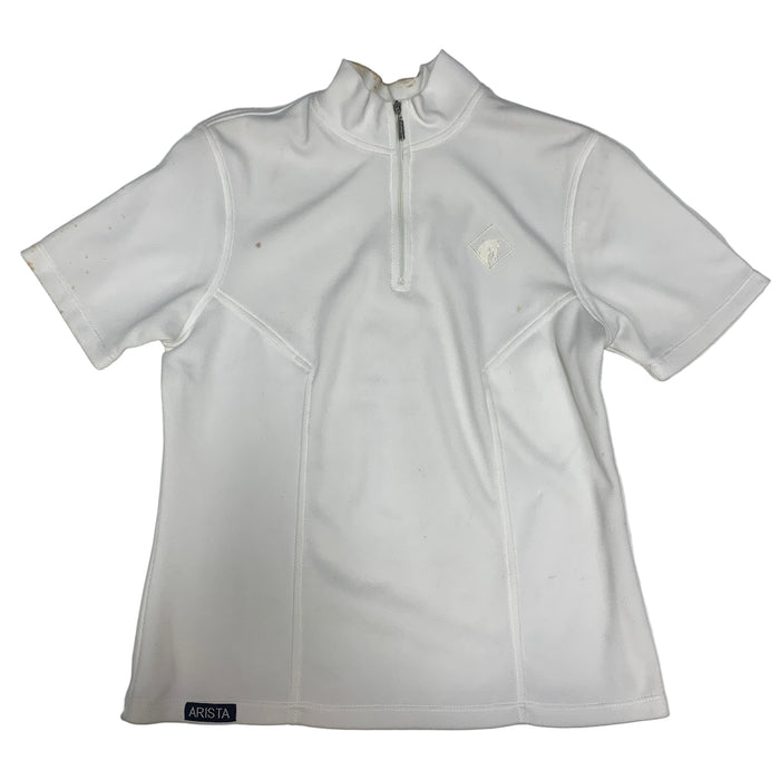 CNT 2898RR Arista Short Sleeve Shirt 1/4 Zip White Large