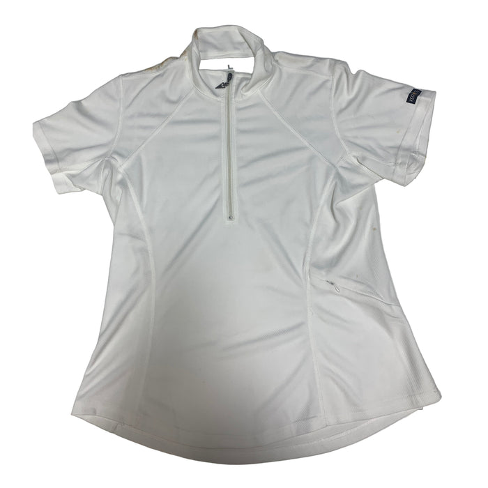 CNT 2898SS Kerrits Coolmax 1/4 Zip Short Sleeve Shirt White Large