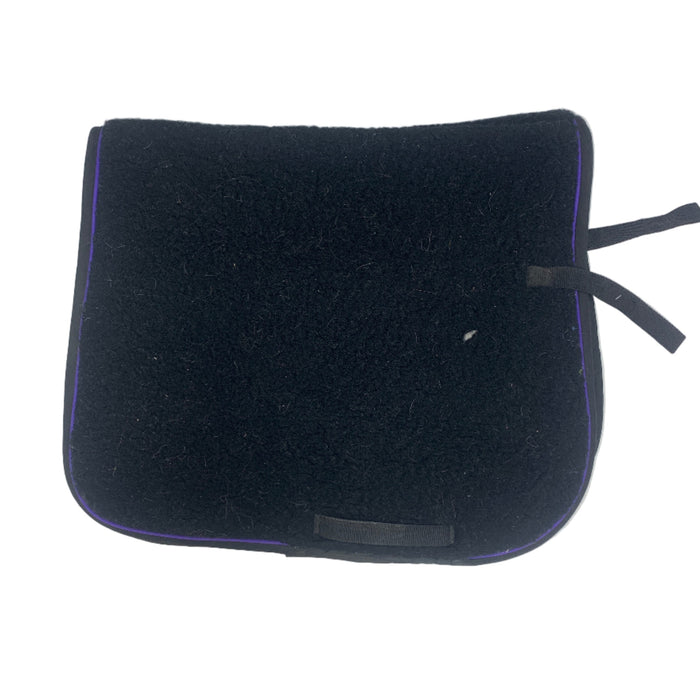 CNT 2898D Wool Back Dressage Pad Black with Purple Trim
