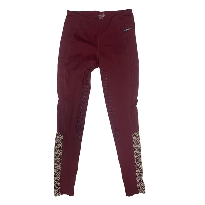 CNT 2900A Kerrits Silicone Full Seat Tights Fleeced Lined Maroon Medium
