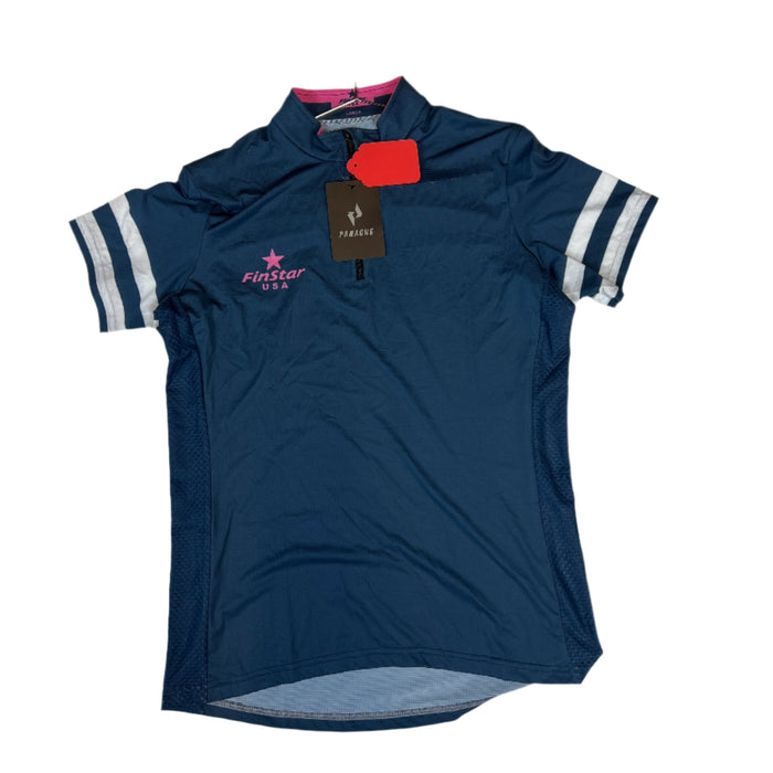 CNT 2851TT Finstar Short Sleeve Shirt Navy/Pink/White Stripe Medium