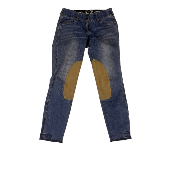 CNT 2815A Goode Rider Knee Patch Breeches Denim 28R
