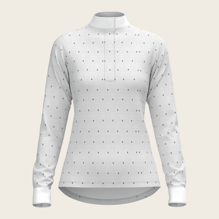 Espoir Mosaic 4 Dot Quarter Zip Long Sleeve Show Shirt