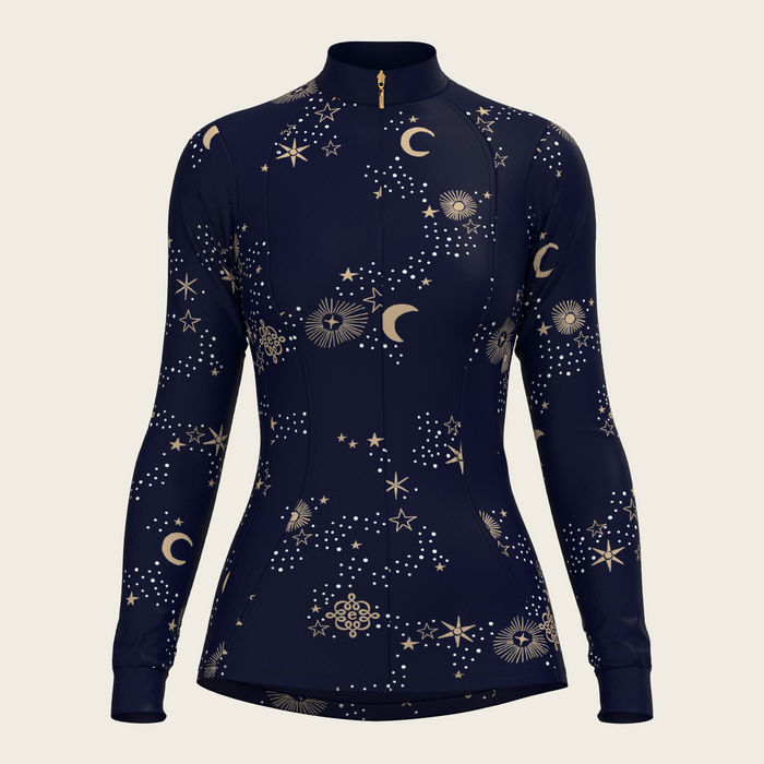 Espoir Stars on Navy Quarter Zip Sun Shirt
