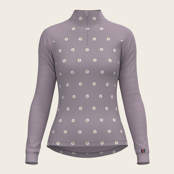 Espoir Mosaic Daises in Lavender Long Sleeve Sport Sun Shirt