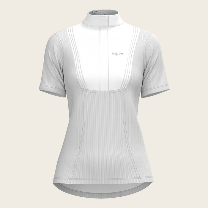 Espoir Stripes in Grey Pleated Short Sleeve Show Shirt