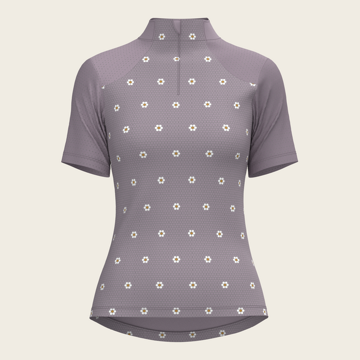 Espoir Mosaic Daises in Lavender Short Sleeve Sport Sun Shirt