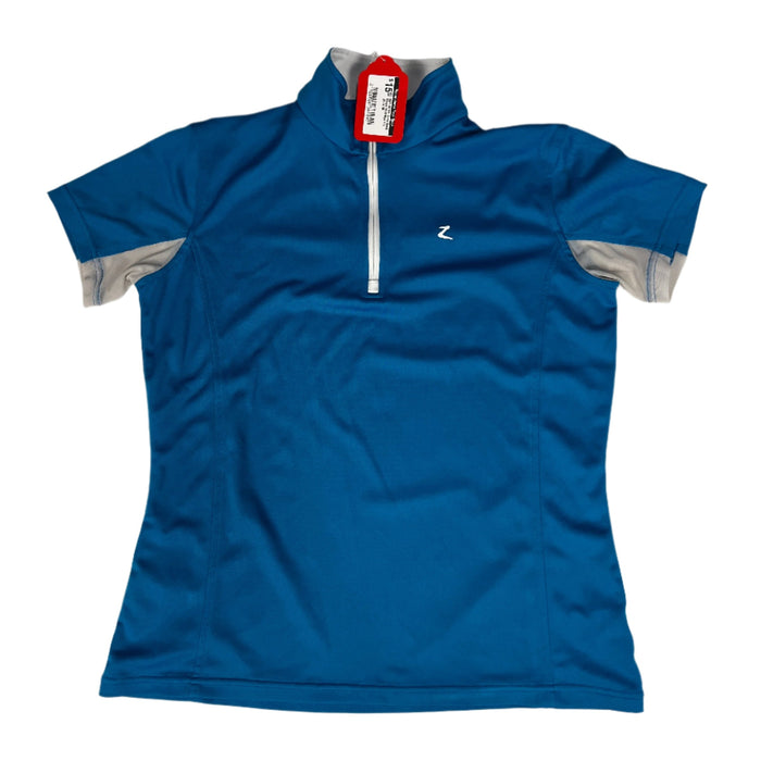 CNT 2816M Horze Short Sleeve Shirt Blue and White 10