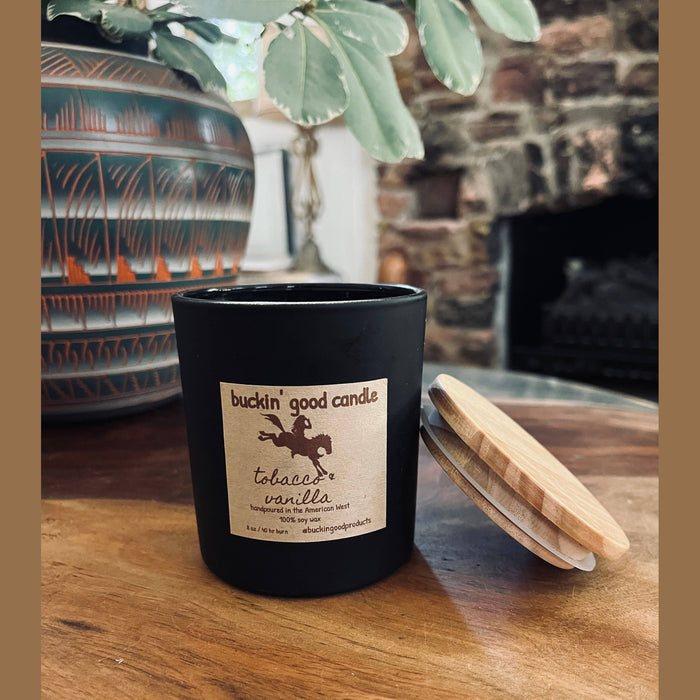 Buckin' Good Candle Tobacco + Vanilla Ceramic (western decor)