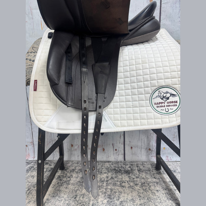 Black Country 17.5" Medium Wide Tree Eden Dressage Serge Brown with Grey Welting