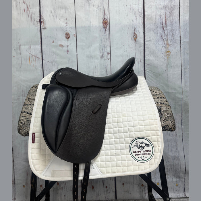 Black Country 17.5" Medium Wide Tree Eden Dressage Serge Brown with Grey Welting