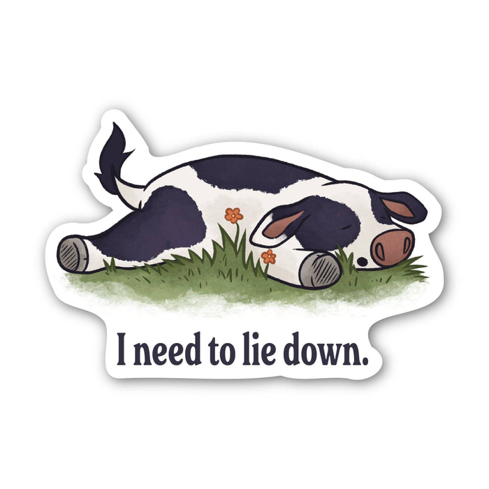 Big Moods I Need To Lie Down Cow Sticker