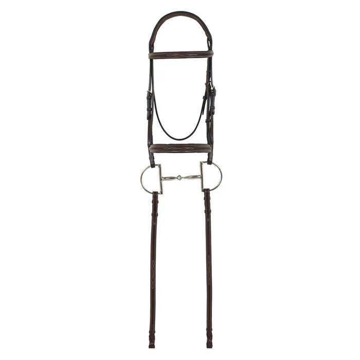 Camelot Gold Fancy Raised Padded Bridle with Reins