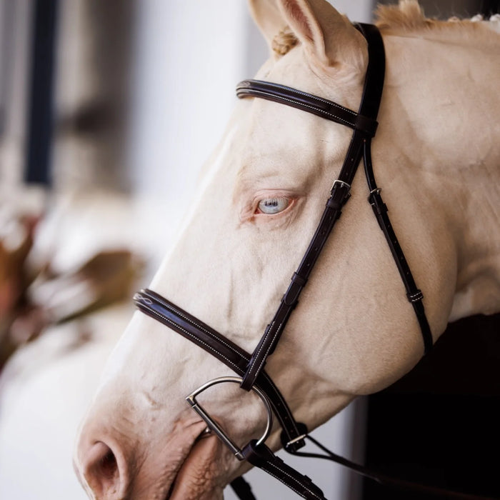 Shires Fancy Square Raised Padded Bridle with Fancy Square Laced Reins