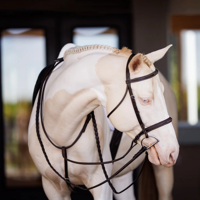 Shires Fancy Square Raised Padded Bridle with Fancy Square Laced Reins