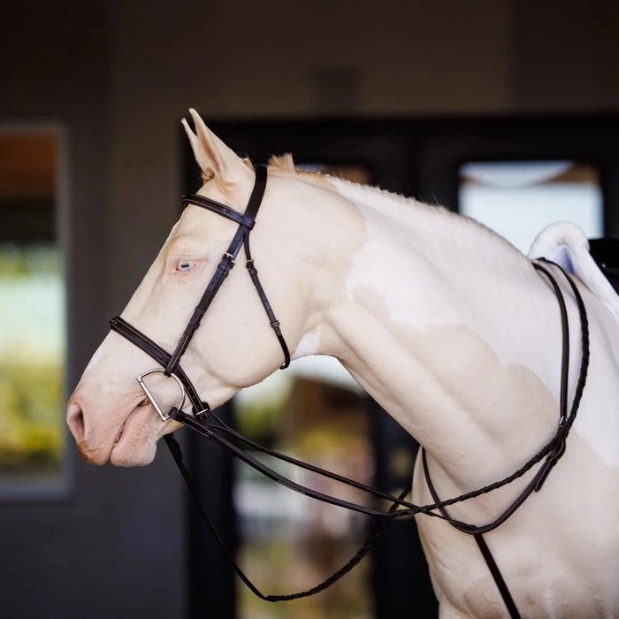Shires Fancy Square Raised Padded Bridle with Fancy Square Laced Reins