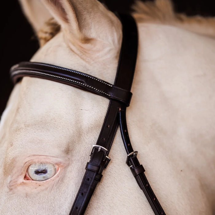 Shires Fancy Square Raised Padded Bridle with Fancy Square Laced Reins