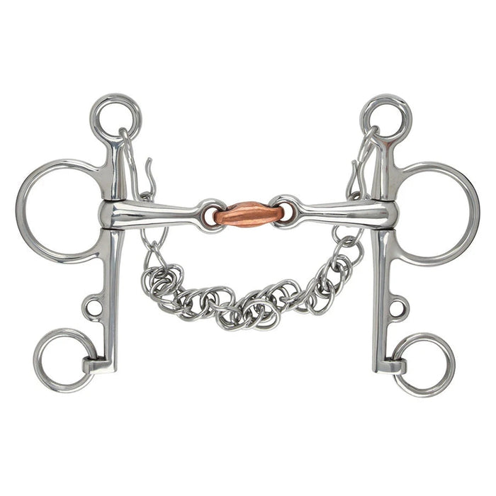 Shires Double Jointed Copper Oval Link Pelham Bit