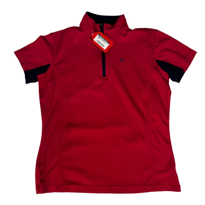 CNT 2816R Horze Short Sleeve Shirt Red 10