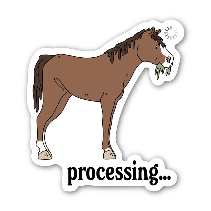 Big Moods Processing... Horse Thinking Sticker