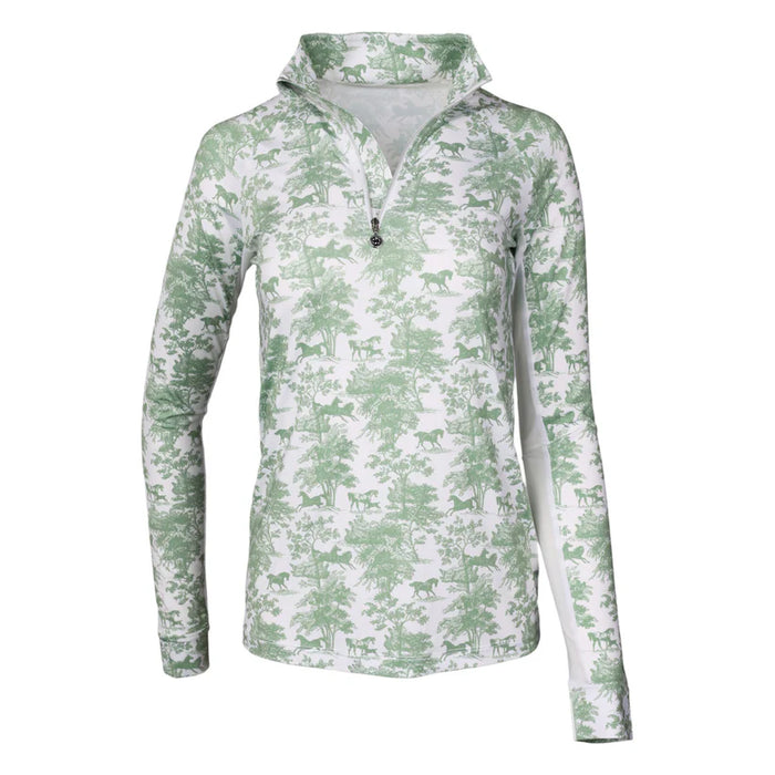 Dapplebay Equestrian Toile 1/4 Zip Long Sleeve Riding Top