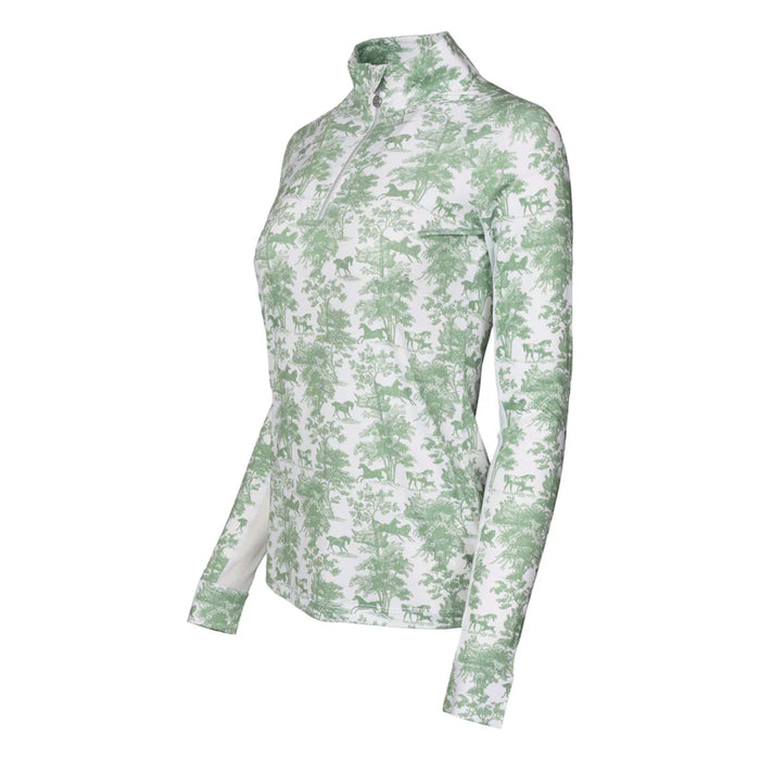 Dapplebay Equestrian Toile 1/4 Zip Long Sleeve Riding Top