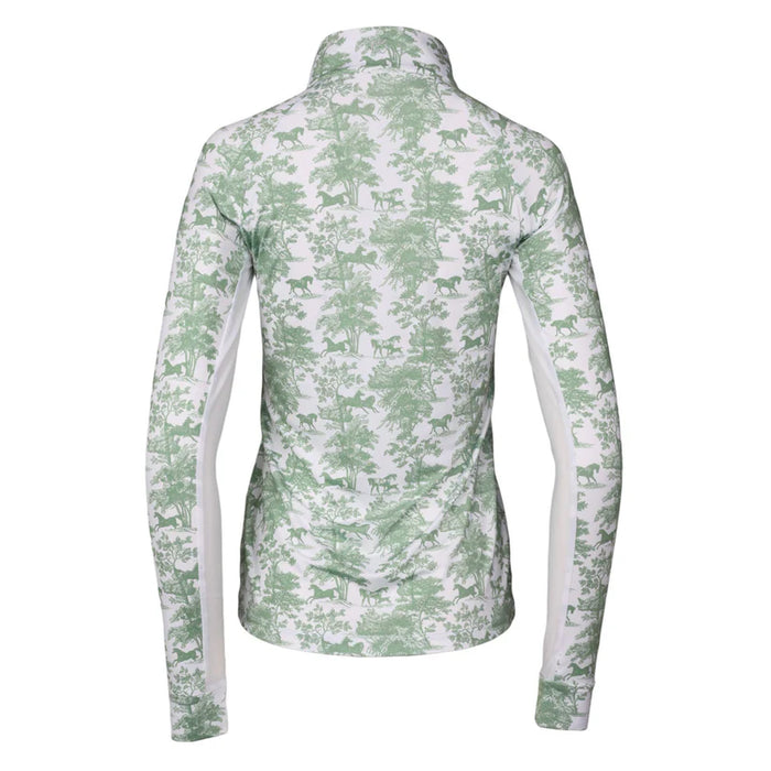 Dapplebay Equestrian Toile 1/4 Zip Long Sleeve Riding Top