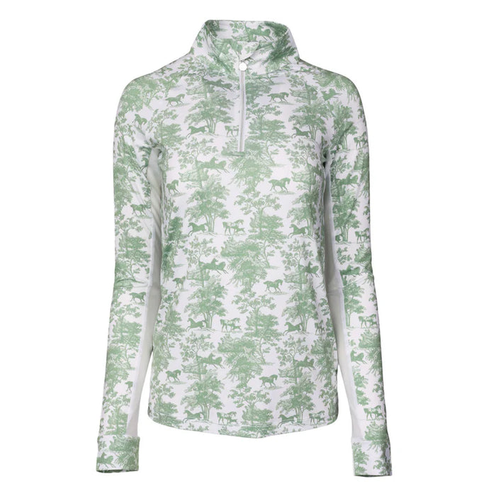 Dapplebay Equestrian Toile 1/4 Zip Long Sleeve Riding Top