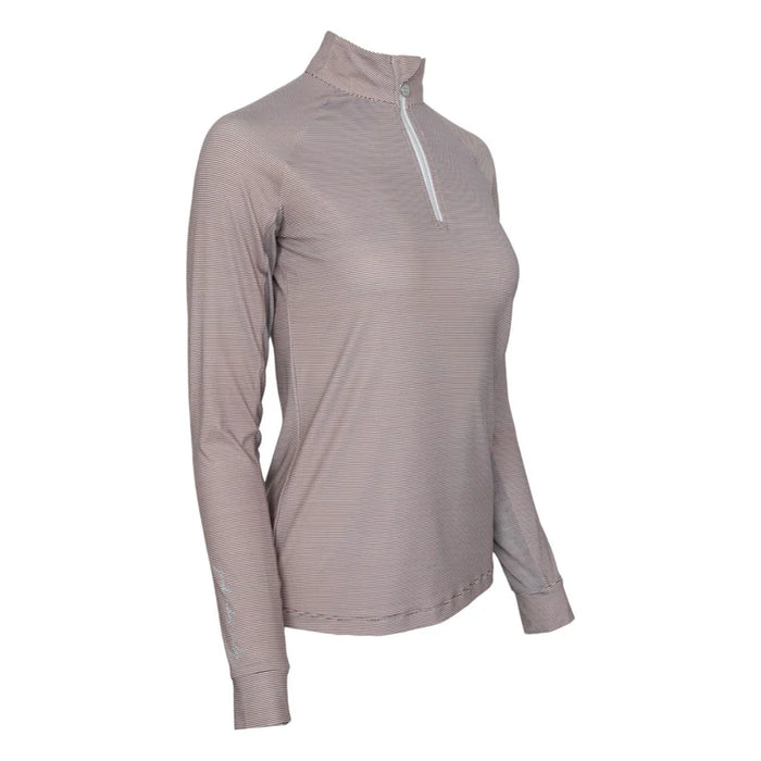 Dapplebay Stripe 1/4 Zip Long Sleeve Riding Top