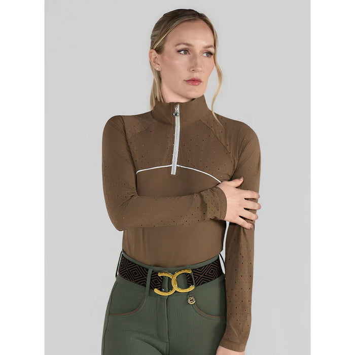 Dapplebay Lady 1/4 Zip Aircut Long Sleeve Riding Top