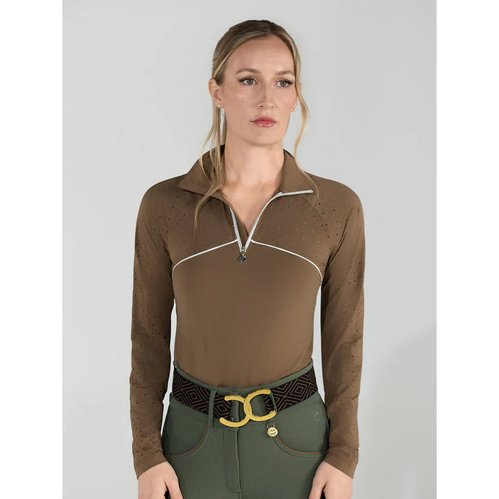 Dapplebay Lady 1/4 Zip Aircut Long Sleeve Riding Top