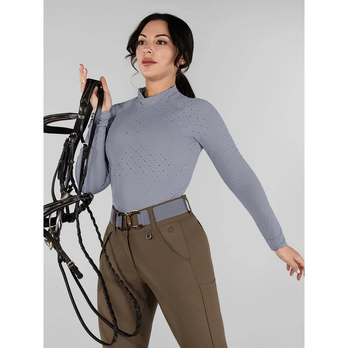 Dapplebay Aircut Mock Neck Long Sleeve Top