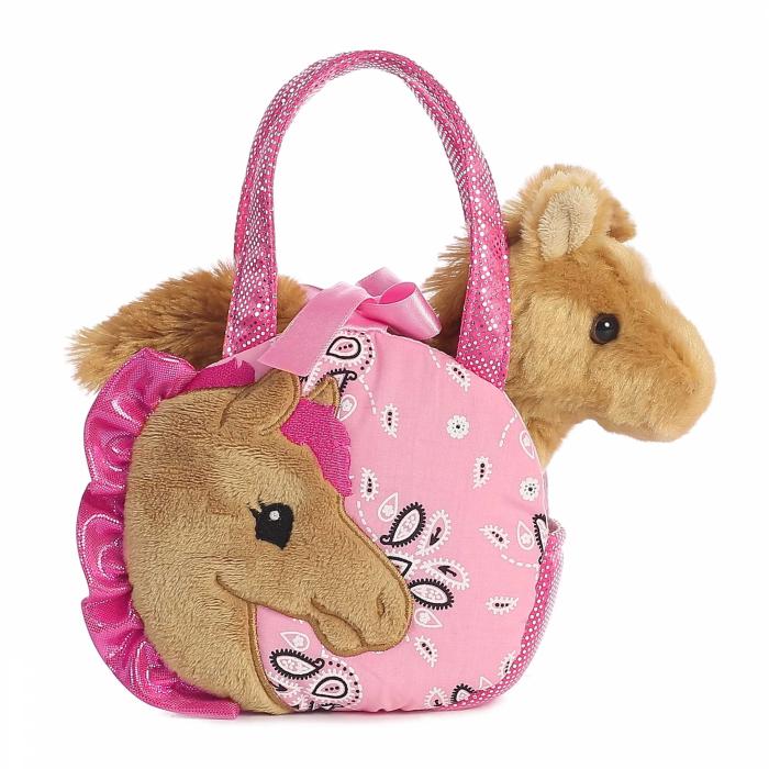Kelley 7" Plush Horse in Pink Paisley Purse