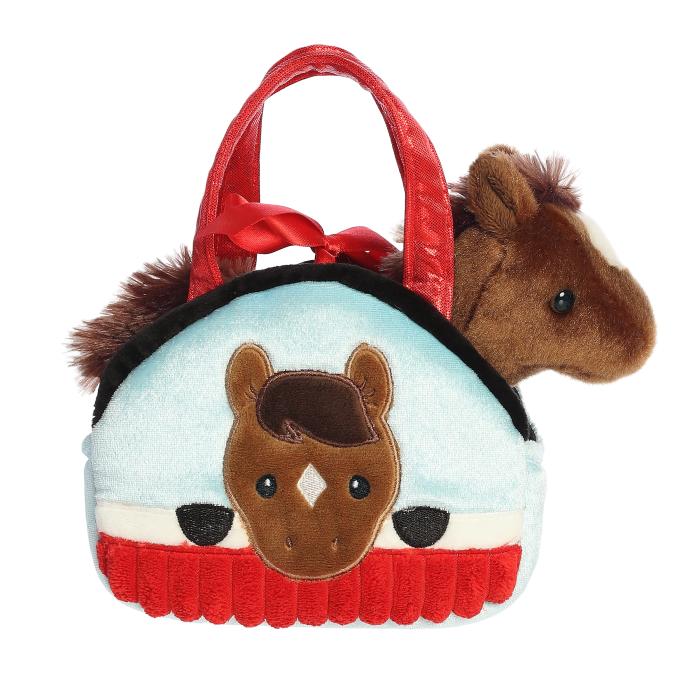 Kelley 7" Plush Horse in Barn Purse
