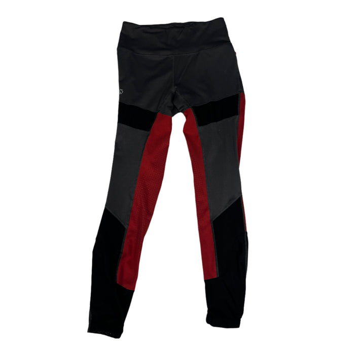 CNT 2816E Horsewear Silicone Full Seat Tights Grey, Black and Red Medium
