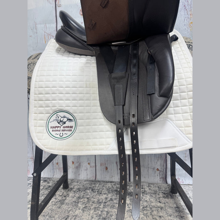 Black Country 17.5" Medium Wide Tree Eden Dressage Serge Brown with Grey Welting