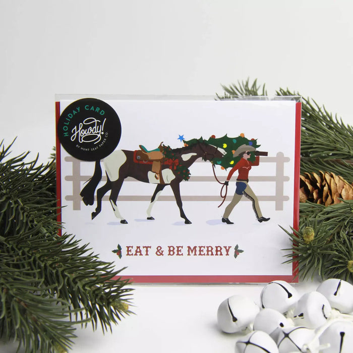 Hunt Seat Christmas Card Eat + Be Merry Western
