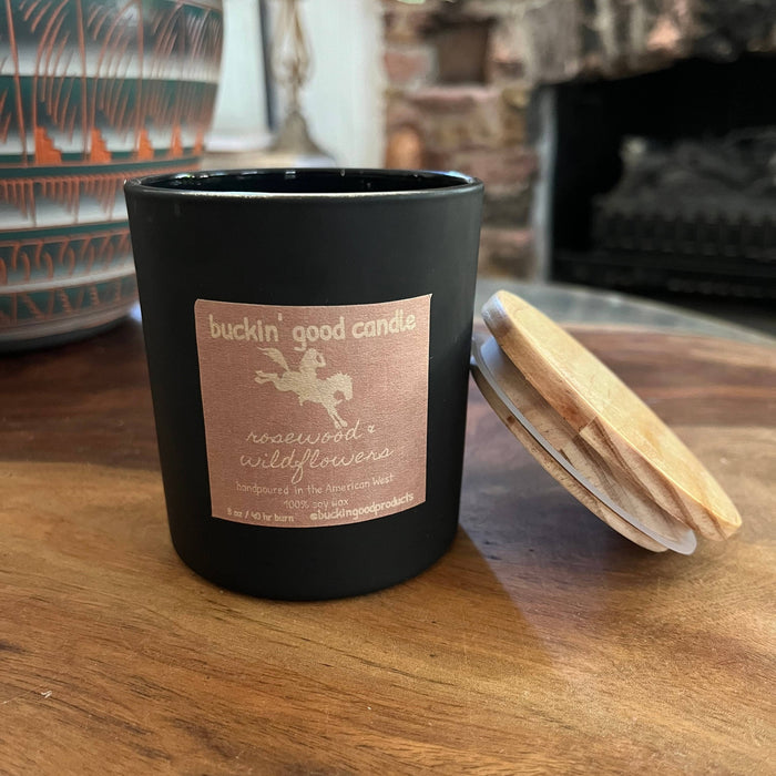 Buckin' Good Candle Rosewood + Wildflowers (western decor)
