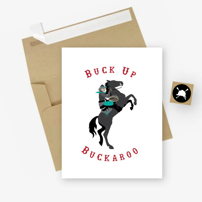 Hunt Seat Buck Up Buckaroo Card