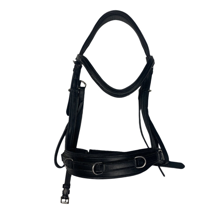 CNT 2845A Milestone Equestrian Dalles Convertible Bitless Multi. Bridle Black XF