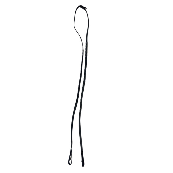 CNT 2866G Braided Leather Reins Black