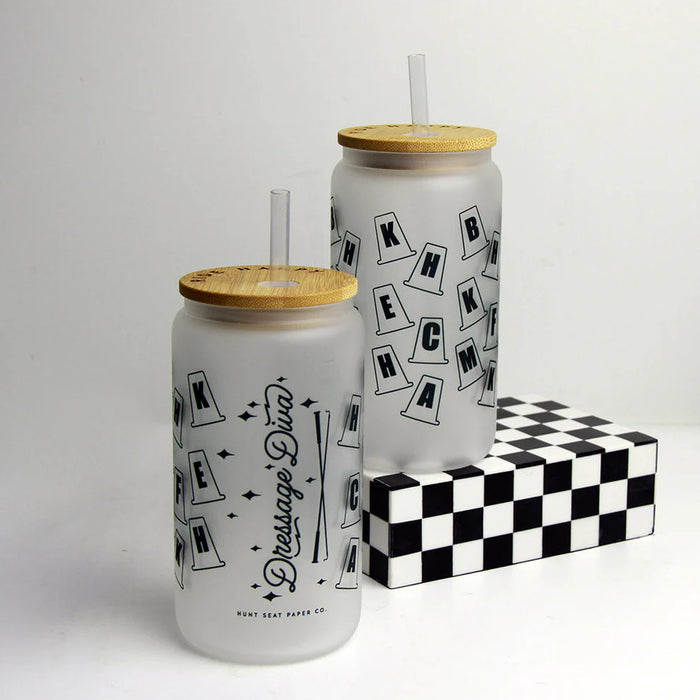 Hunt Seat Glass Tumbler with Bamboo Lid & Straw